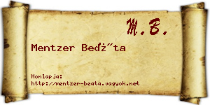 Mentzer Beáta névjegykártya